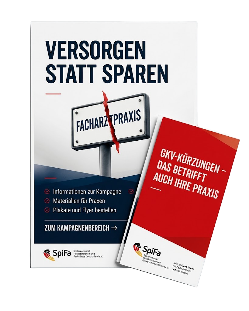 Kampagnenflyer und Plakate für Fachärztinnen und Fachärzte